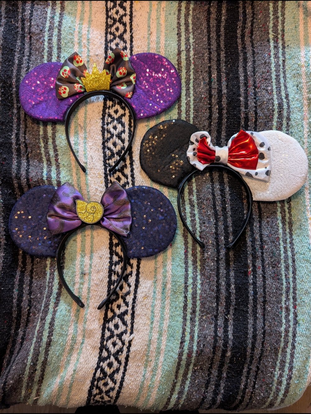 Set of 3 Disney Villains Mouse Ear Headbands